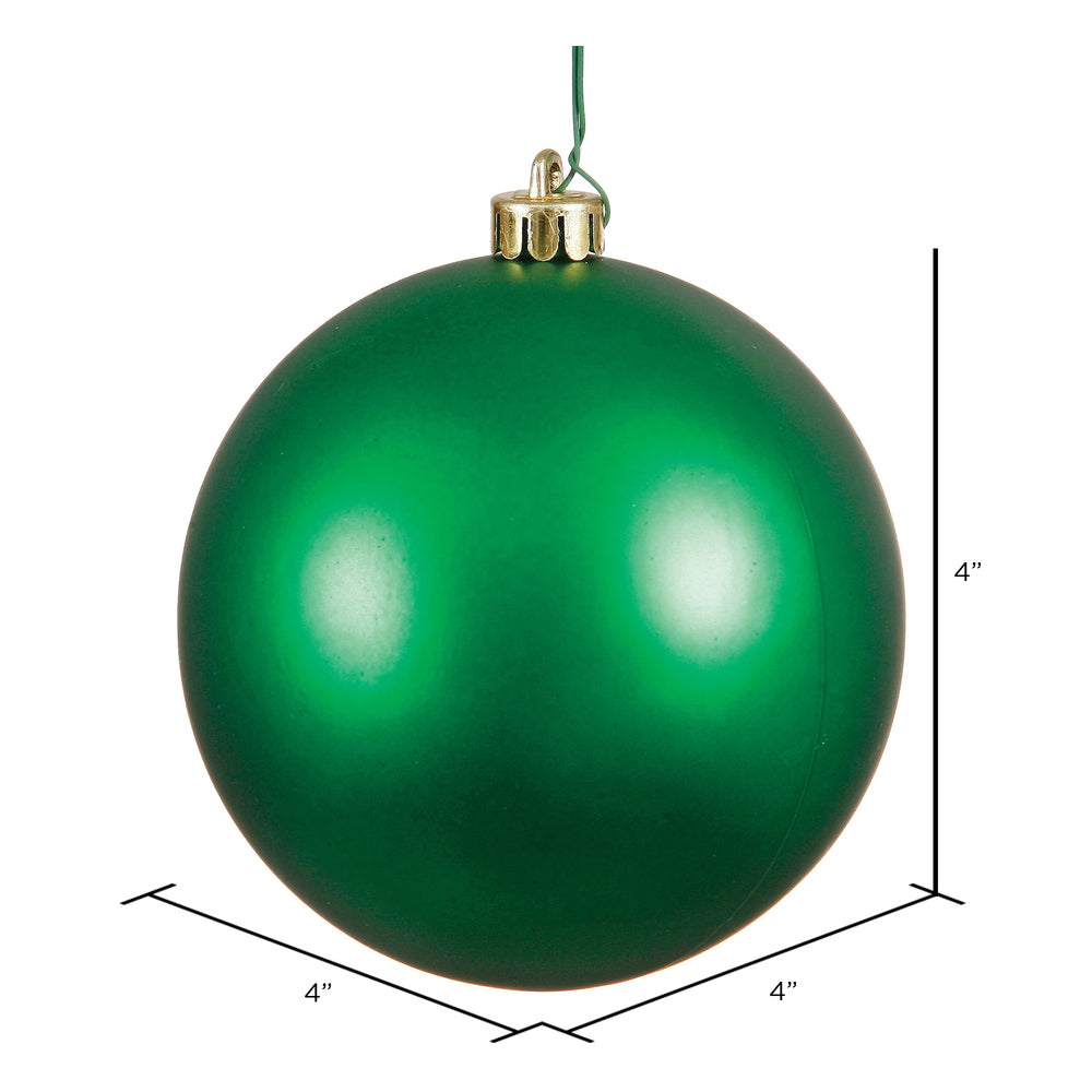 Vickerman 4" Green Matte Ball Ornament 6 per Bag