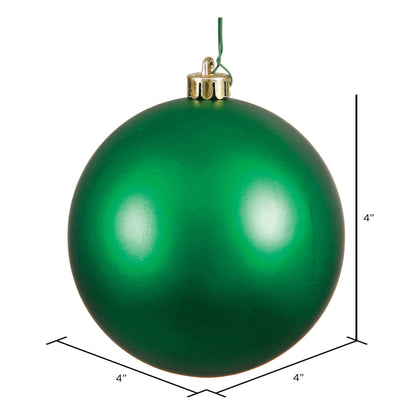 Vickerman 4" Green Matte Ball Ornament 6 per Bag