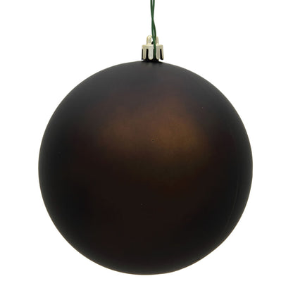 Vickerman 6" Chocolate Matte Ball Ornament 4 per Bag