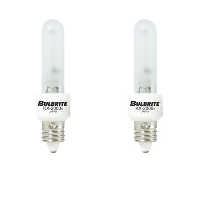 BULBRITE KRYPTON/XENON T3 MINI-CANDELABRA SCREW (E11) 60W DIMMABLE LIGHT BULB 2700K/WARM WHITE 2PK (473161)