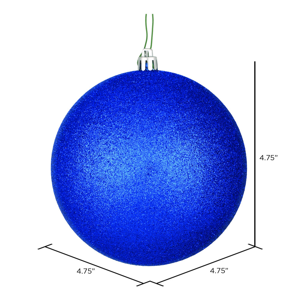 Vickerman 4.75" Midnight Blue Glitter Ball Ornament 4 per Bag