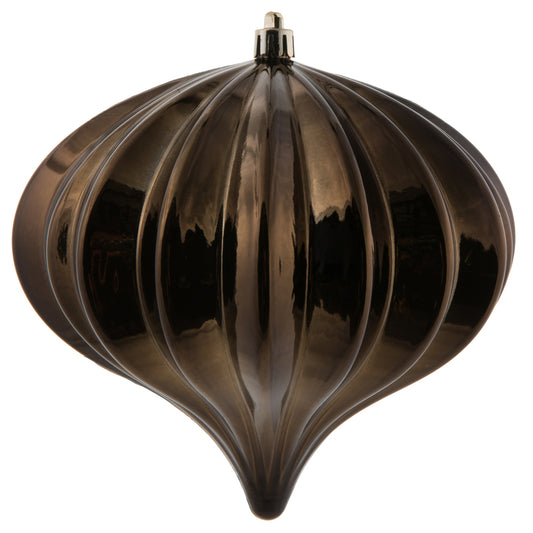 Vickerman 5.7" Chocolate Shiny Onion Christmas Ornament UV treated Set of 3
