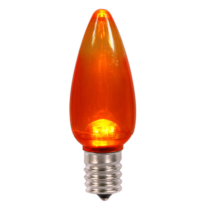 Vickerman C9 Transparent Plastic LED Orange Dimmable Bulb E17 Nickel Base 25 per bag