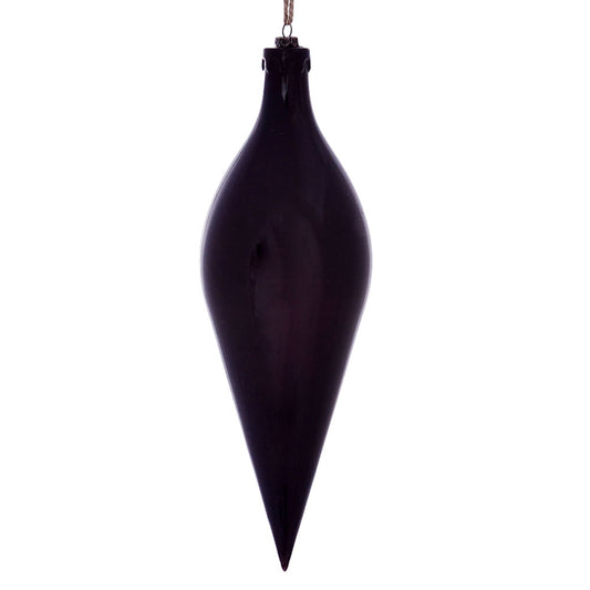 Vickerman 12" Plum Wood Grain Shuttle Ornament. These ornaments are the perfect addition to any holiday decorating project. They features a light wood grain pattern. Includes 2 pieces per pack.