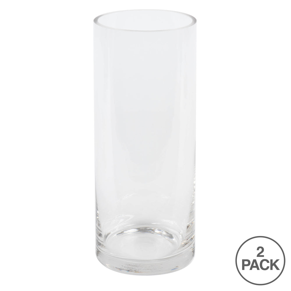 Vickerman 10" Clear Cylinder Glass Container. Includes two pieces per set.