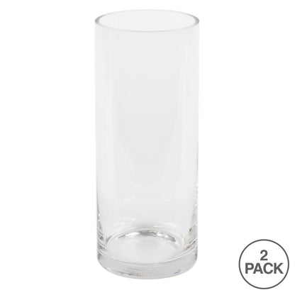 Vickerman 10" Clear Cylinder Glass Container. Includes two pieces per set.