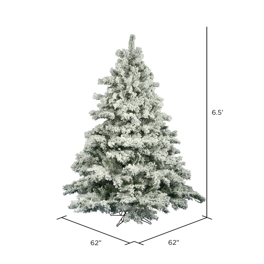 Vickerman 6.5' Flocked Alaskan Pine Artificial Christmas Tree Unlit