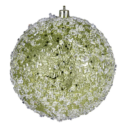 Vickerman 4" Lime Glitter Hail Ball Ornament 6 per Bag