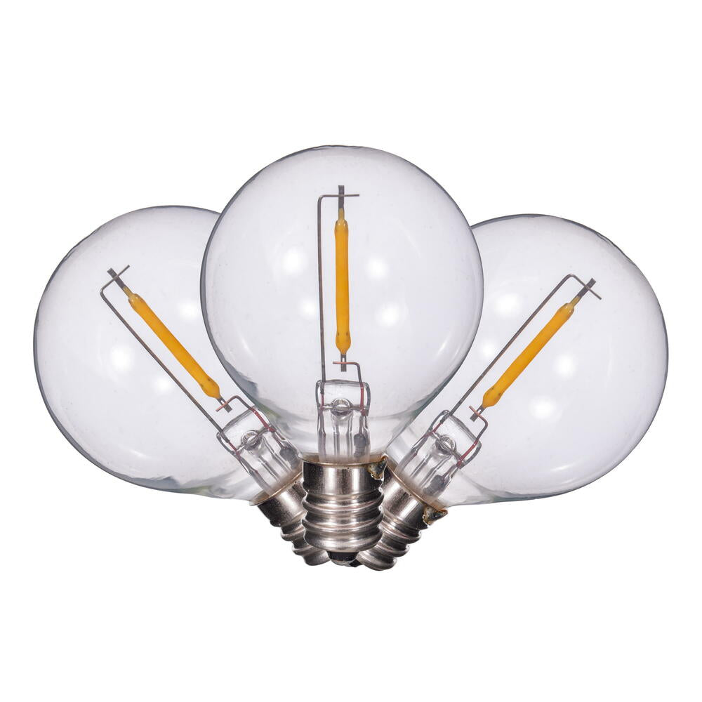 Vickerman G40 LED Warm White E12 Clear Plastic Filament Bulb 25/Pack.