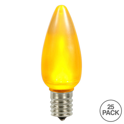 Vickerman C9 Ceramic LED Yellow Twinkle Bulb  Nickel Base 120V .6 Watts 25 Bulbs per Pack