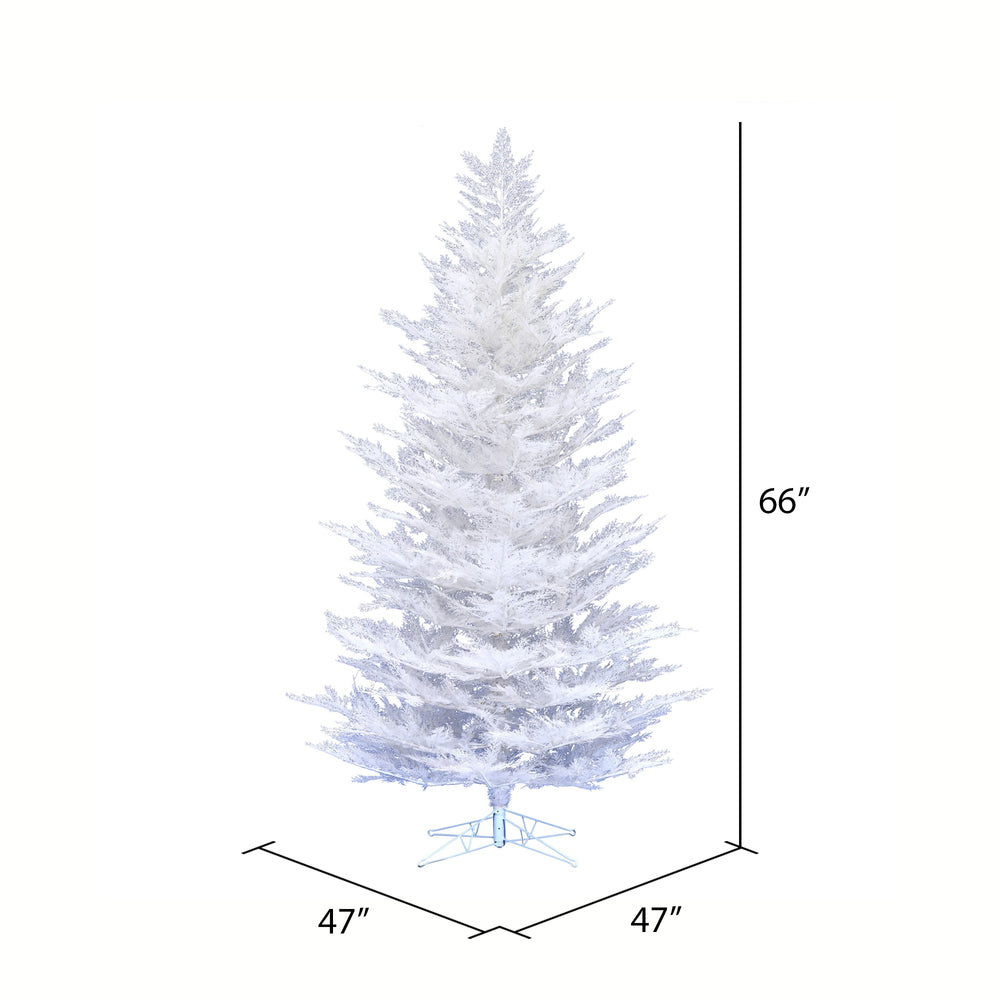 Vickerman 5.5' x 47" Flocked Cedar Pine Artificial Christmas Tree Unlit
