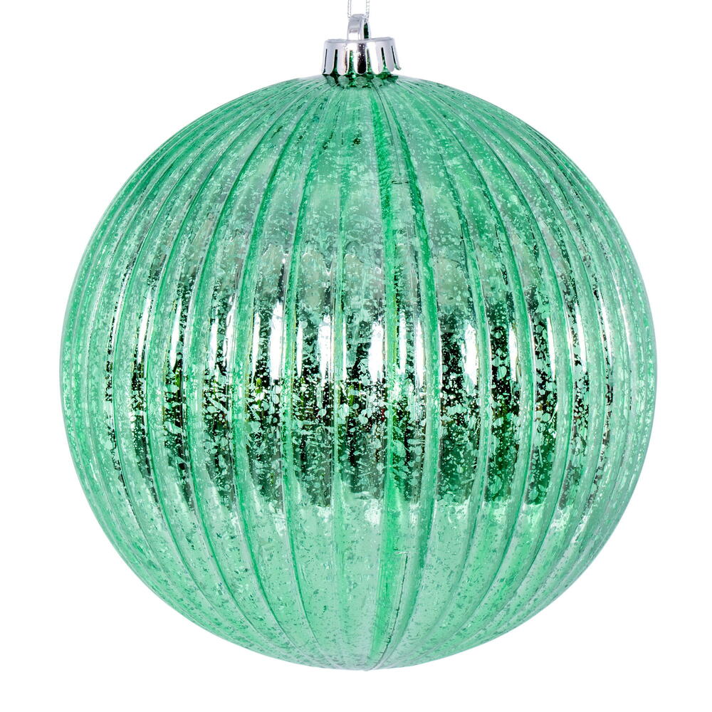 Vickerman 4" Seafoam Shiny Lined Mercury Ball Ornament 6 per bag.