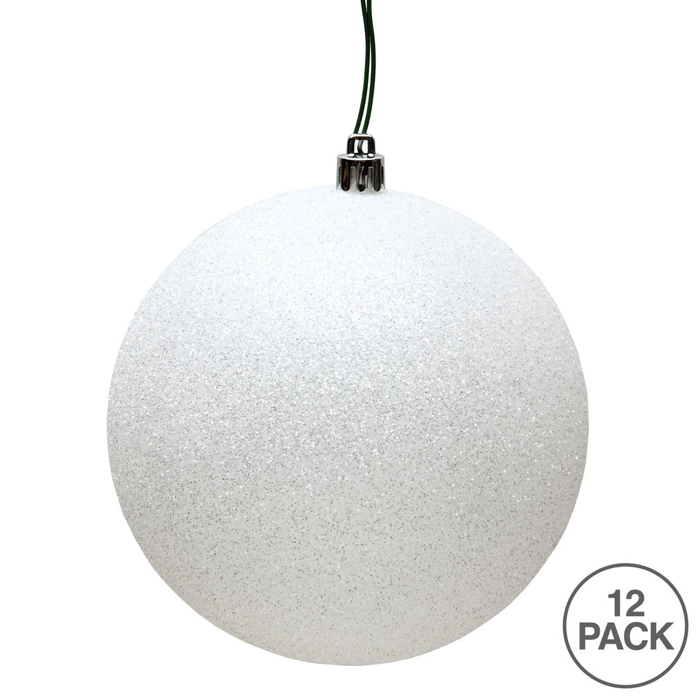 Vickerman 2.75" White Glitter Ball Ornament 12 per Bag