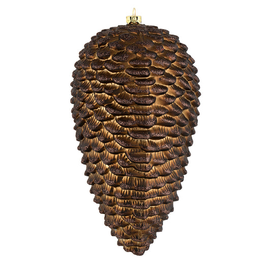 Vickerman 7" Chocolate Matte Glitter Pinecone Christmas Ornament 4 per set