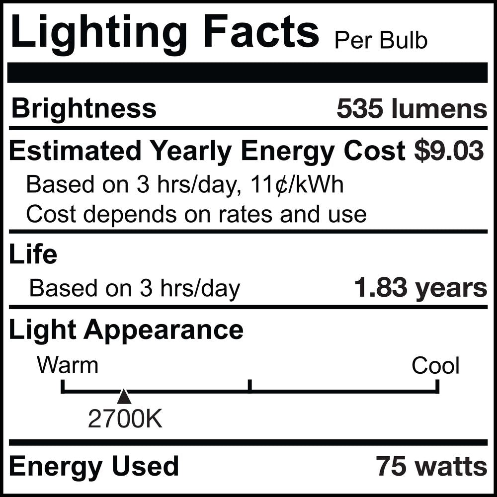 BULBRITE INCANDESCENT T8 MEDIUM SCREW (E26) 75W DIMMABLE LIGHT BULB 2700K/WARM WHITE 5PK (705075)