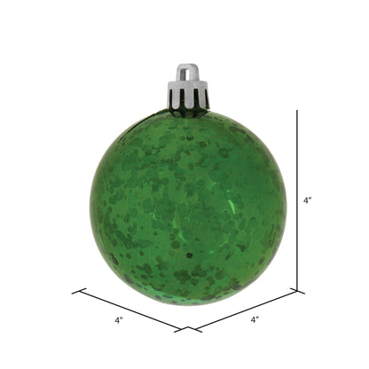 Vickerman 4" Emerald Shiny Mercury Ball Ornament 6 per Bag