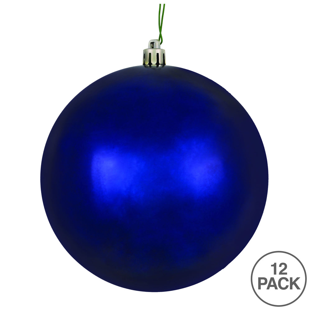 Vickerman 3" Midnight Blue Shiny Ball Ornament 12 per Bag