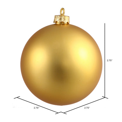 Vickerman 2.75" Gold Matte Ball Ornament 12 per Bag