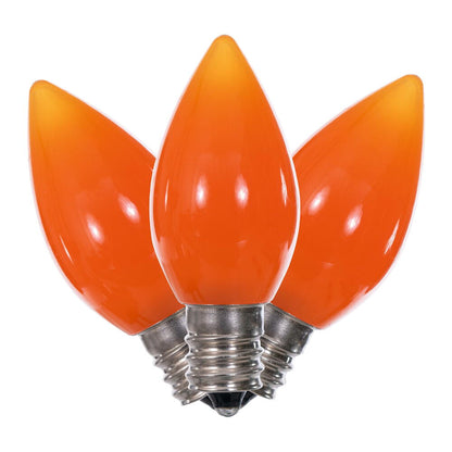 Vickerman C7 Ceramic LED Orange Bulb  Nickel Base 120V .6 Watts  3 diodes 25 Bulbs per bag