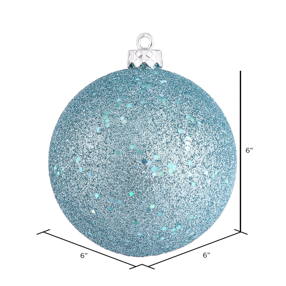 Vickerman 6" Baby Blue Sequin Ball Ornament 4 per Bag