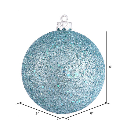Vickerman 6" Baby Blue Sequin Ball Ornament 4 per Bag