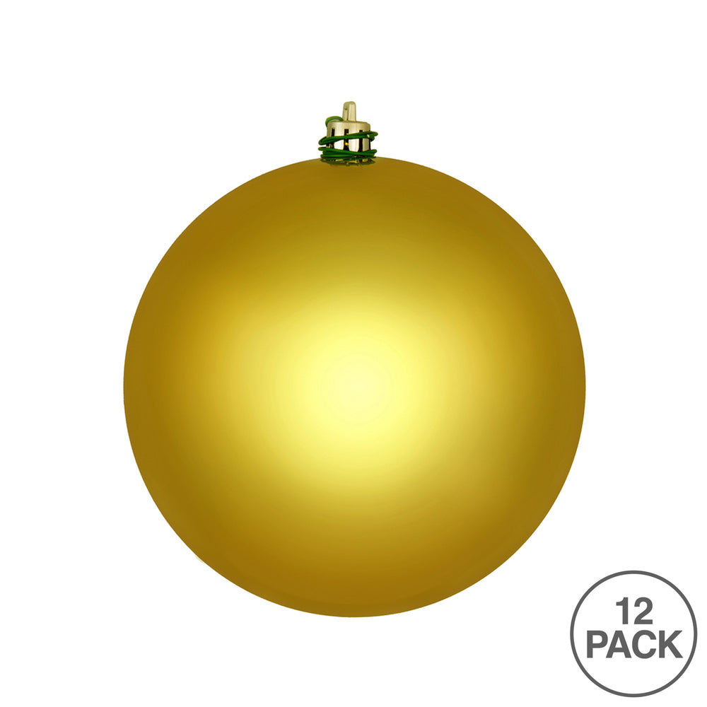 Vickerman 3" Medallion Gold Shiny Ball Ornament 12 per Bag