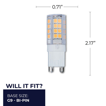 BULBRITE LED T4 BI-PIN (G9) 4.5W DIMMABLE LIGHT BULB 2700K/WARM WHITE 35W INCANDESCENT EQUIVALENT 2PK (770590)