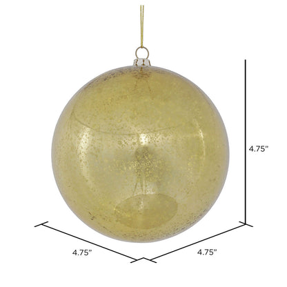 Vickerman 4.75" Gold Shiny Mercury Ball Ornament 4 per Bag