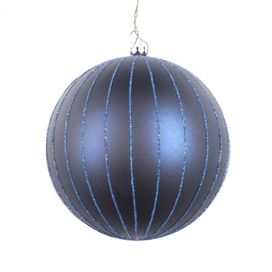 Vickerman 5" Midnight Blue Matte Glitter Ball Christmas Ornament 4 pieces per bag