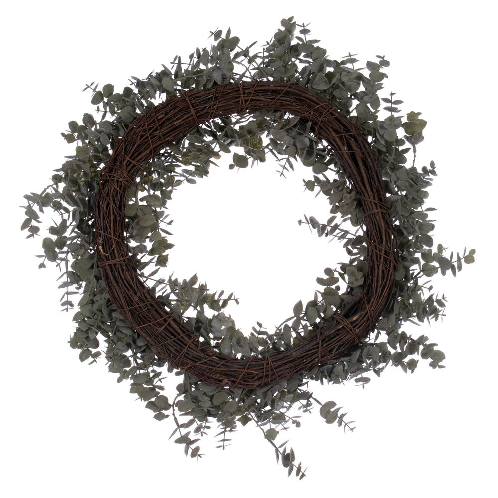 Vickerman 22" Artificial Green Gray Eucalyptus Wreath