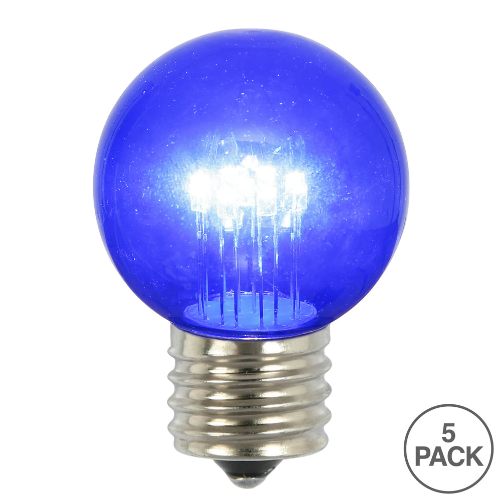 Vickerman Blue Glass G50 Transparent LED Replacement Bulb 5 per Box