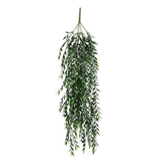 Vickerman 30" Artificial Green Salix Leaf Hanging Bush Pack of 2