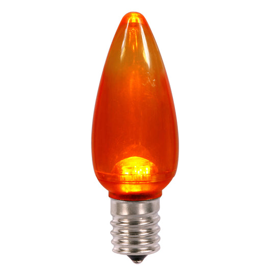 Vickerman C9 Twinkle Transparent Plastic LED Orange Dimmable Bulb E17 Nickel Base 25 per bag