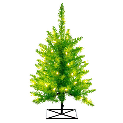 Vickerman 2' x 20" Lime Artificial Christmas Tree with 50 Lime LED Lights.