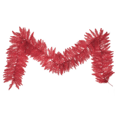 Vickerman 9' Red Fir Artificial Christmas Garland Unlit