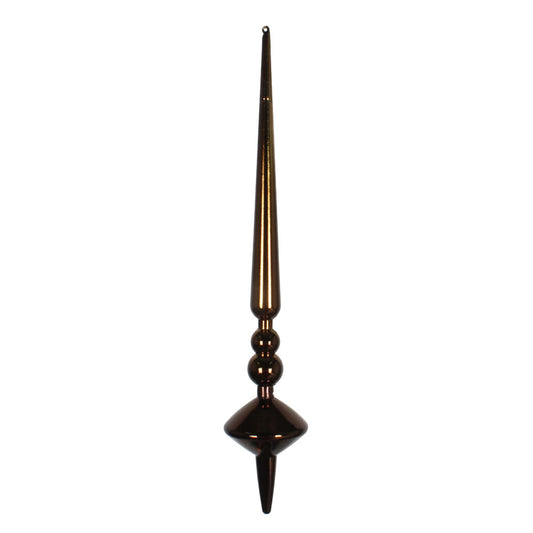 Vickerman 12" Chocolate Shiny Cupola Finial. This long finial ornament adds depth and texture to any holiday decorating project. Made with shatterproof plastic. Includes 3 pieces per bag.