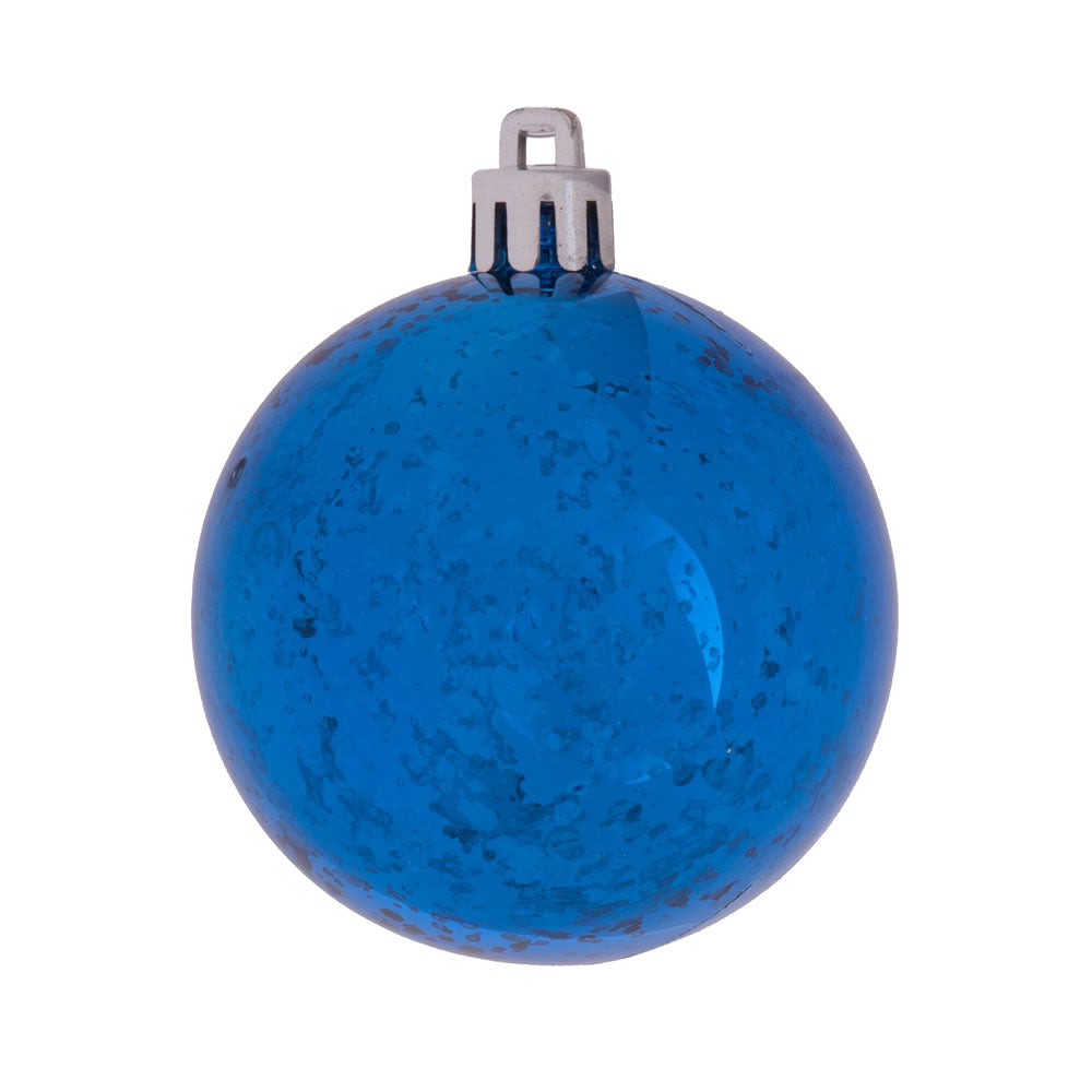 Vickerman 6" Blue Shiny Mercury Ball Ornament 4 per Bag