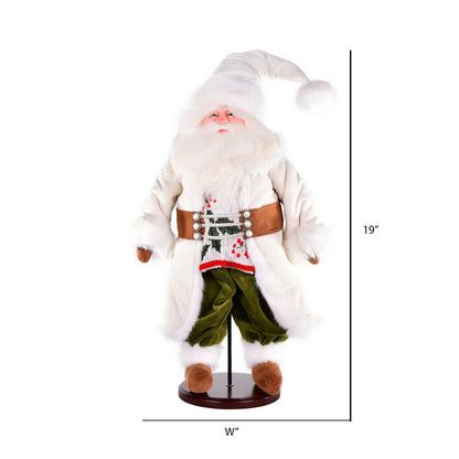 Vickerman 19" Happy Holly Daze Collection Santa Doll with Stand