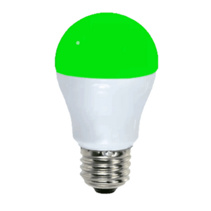 Damar A15 LED Green Light Bulb 5W 330 Lumen E26 Medium Screw Base for Party Decoration Holiday Lighting Small Light Bulb 120V 200° Beam Angle White Finish Turns Green When Lit Pack of 6