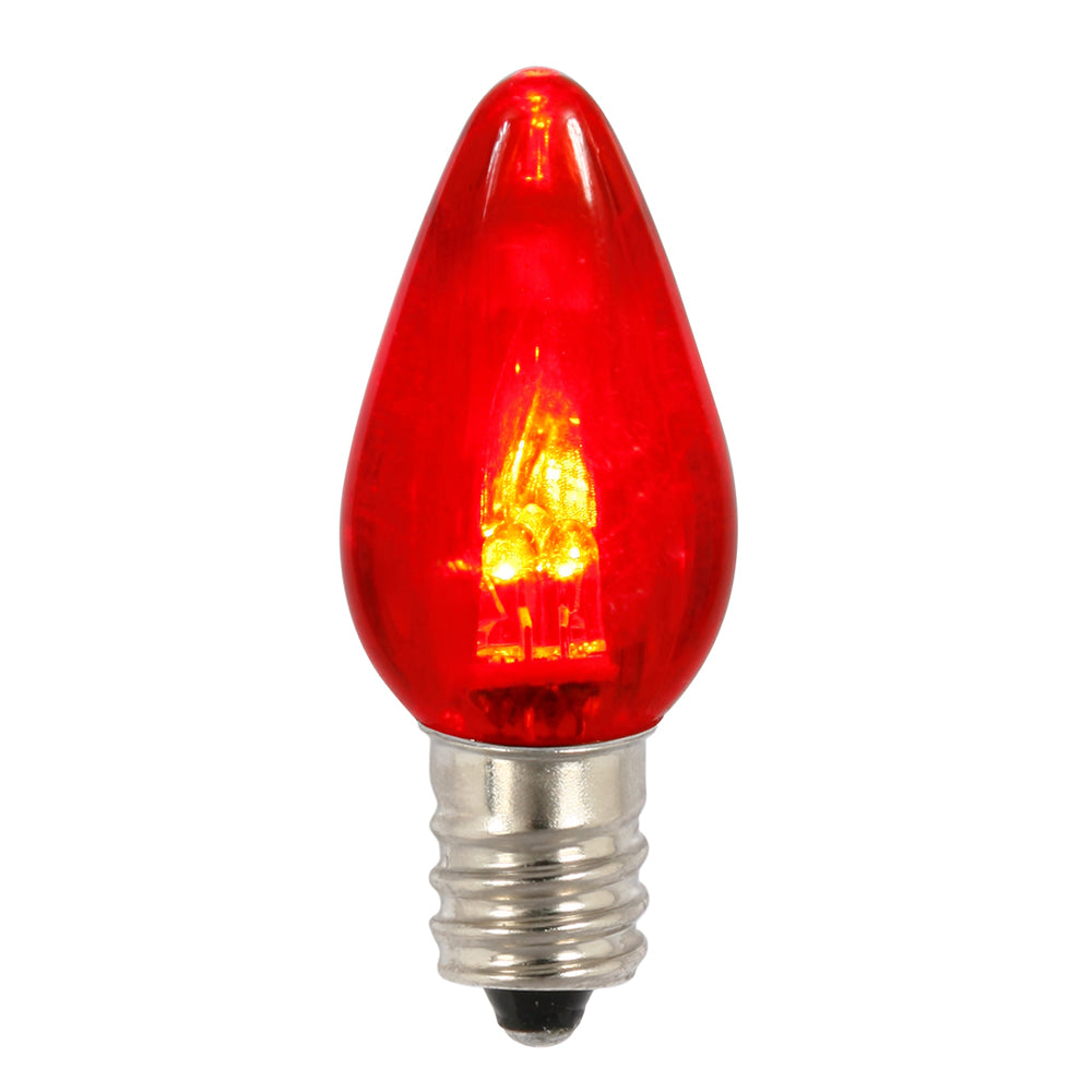 Vickerman C7 Transparent Plastic LED Red Dimmable Bulb 25 per bag