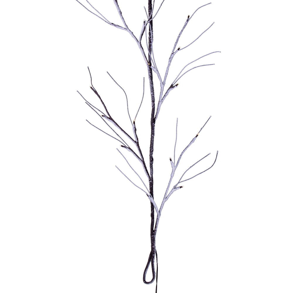 Vickerman 6' Brown Frosted Twig Garland Battery Operated Warm White 3mm Wide Angle LED lights.