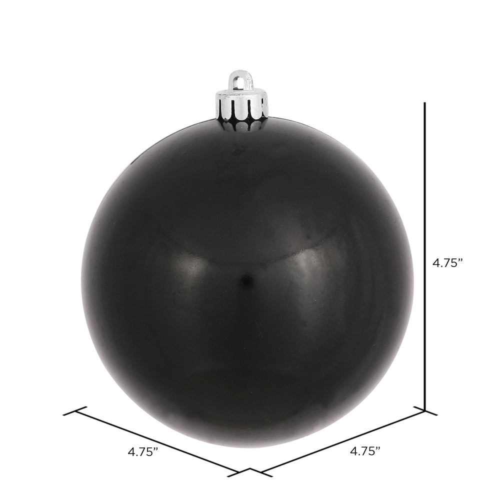 Vickerman 4.75" Black Candy Ball Ornament 4 per Bag