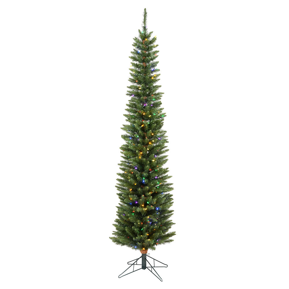 Vickerman 6.5' Durham Pole Pine Artificial Christmas Tree Multi-Colored LED Dura-lit Lights