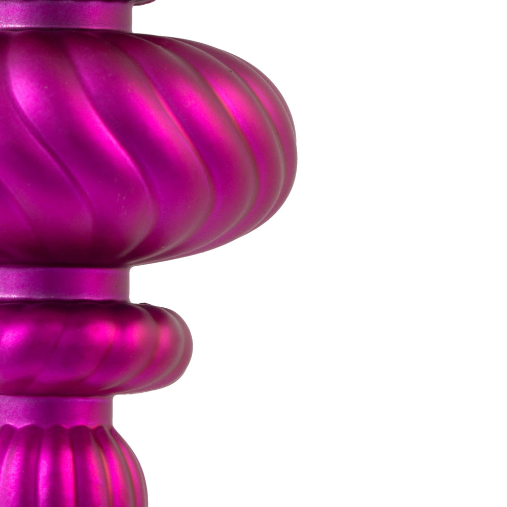 Vickerman 4" Fuchsia 4-Finish Finial Ornament 8 per Box