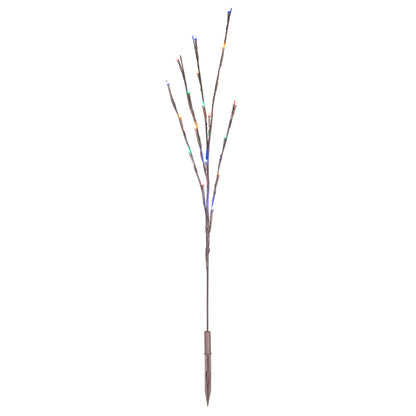 Vickerman 60 Multi-Colored Wide Angle LED Twig Light Set on Brown Wire Pack of 3