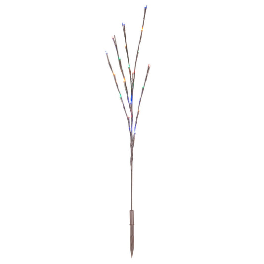 Vickerman 60 Multi-Colored Wide Angle LED Twig Light Set on Brown Wire Pack of 3