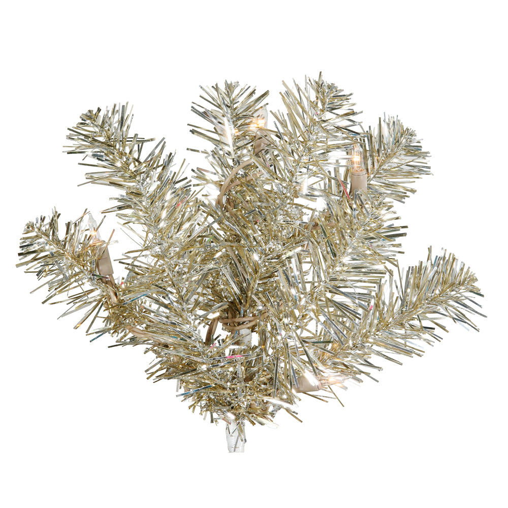 Vickerman 24" Champagne Artificial Christmas Wreath Clear Dura-lit Incandescent Mini Lights
