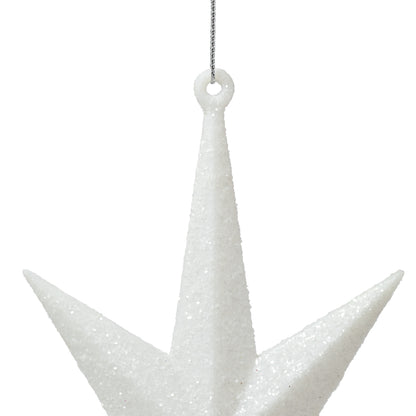 Vickerman 8" White Iridescent Glitter Bethlehem Star Christmas Ornament 4 per Box