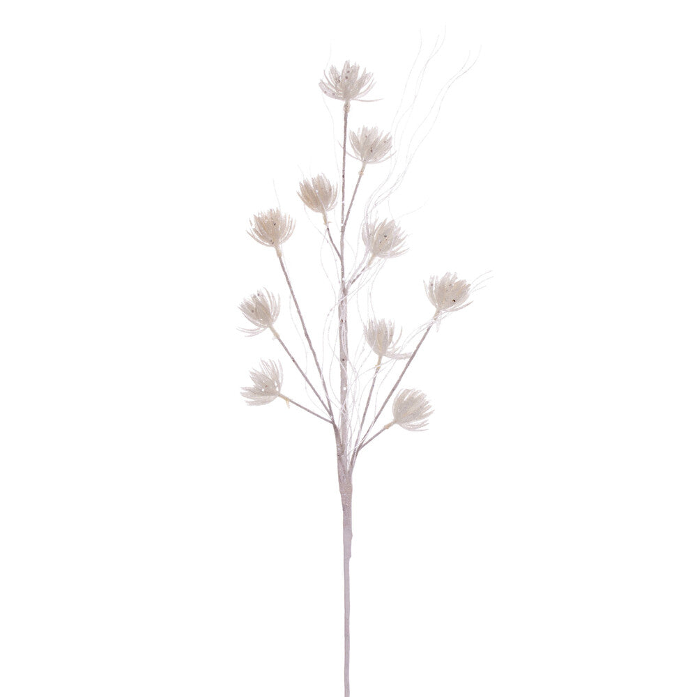 Vickerman 30" White Mini Flower Glitter Spray 6 per bag.