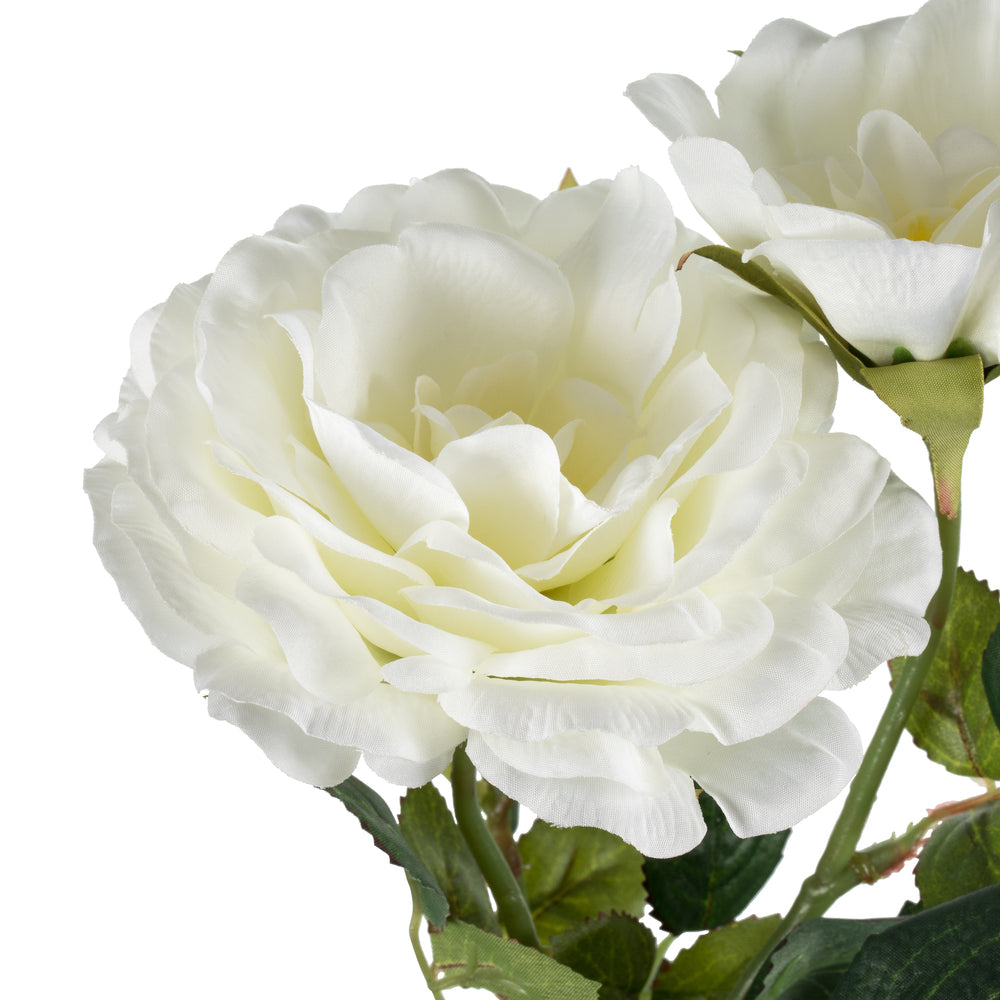 Vickerman 27" Artificial White Rose Stem Set of 3